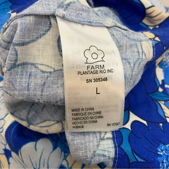 Farm Rio Flower Stripes Maxi Dress In Flower Stripes Off-white Large Blue - Picture 6 of 7